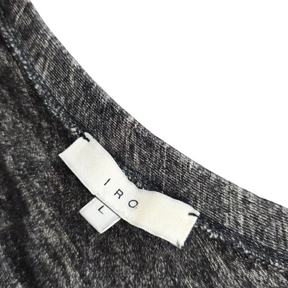 IRO Twist Front Cotton Wool Long Sleeve Dress, Heathered Gray Black, Size Large - Picture 7 of 8